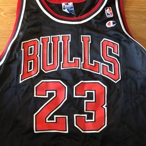 Michael Jordan Chicago Bulls Black Champion Jersey